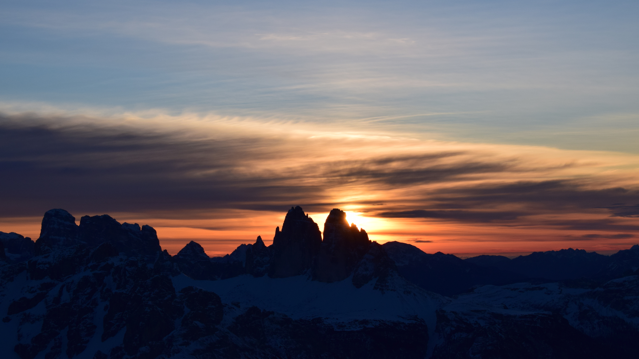 Tre cime al tramonto